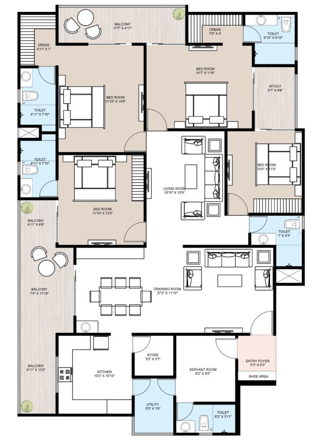 4 bhk - Sagar Elite-2